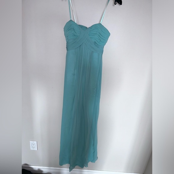 100% silk dress BCBG Max Azria xxsmall BCBG Teal Prom/Gown Dress - Picture 2 of 6
